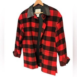 Alfred Sung Sport very oversized S wool/leather/poly blend coat in great cond